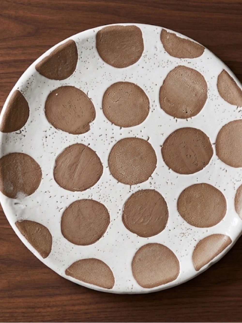 Mud Pie Artisan Ceramic Polka Dot Decorative Tray - Minimalist Neutral